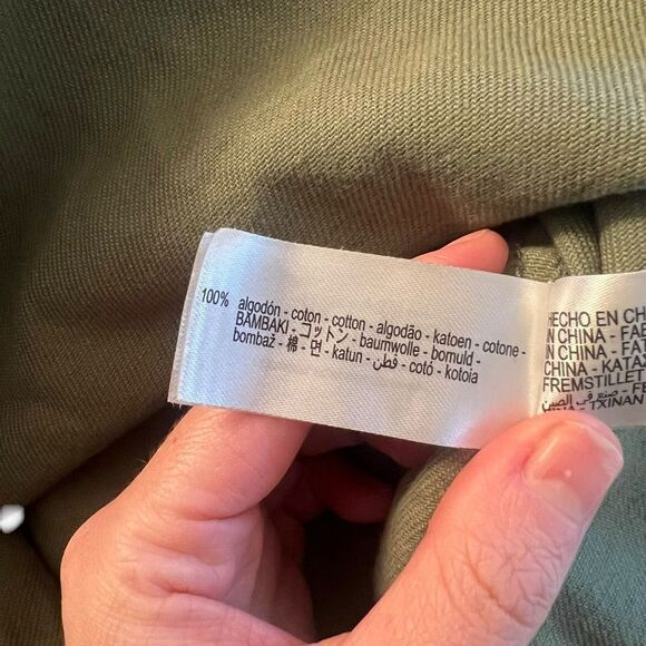 Zara‎ green denim button down shirt. Size small - Picture 5 of 7